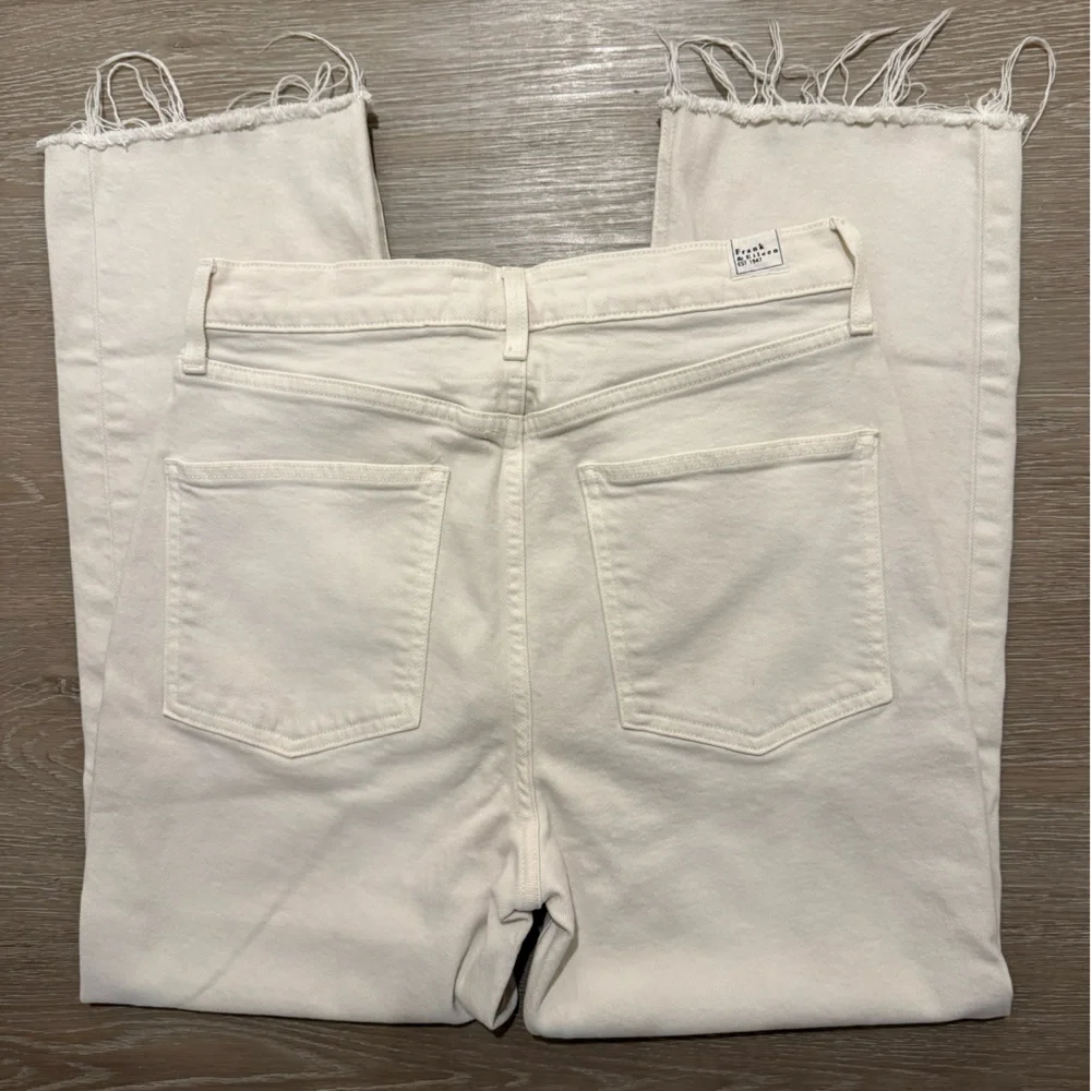Frank & Eileen Monaghan High Rise Straight Crop Jeans Ivory Ecru 30 - Picture 10 of 15